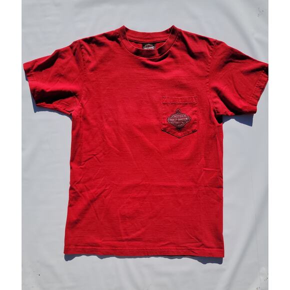 Harley Davidson Conroe Texas TX Red Cotton Short Sleeve T-shirt Size M - Picture 1 of 6